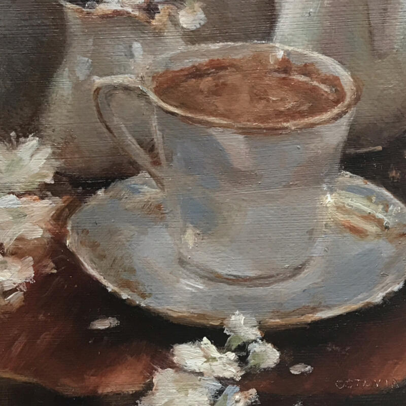 Painting Souvenir de printemps by Sellier Octavia | Painting Figurative Still-life Oil