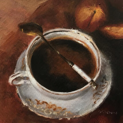 Painting Souvenir d'automne by Sellier Octavia | Painting Figurative Oil Still-life