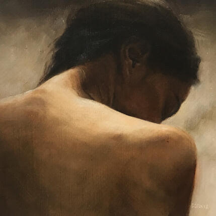 Painting Le répit by Sellier Octavia | Painting Realism Oil Nude, Pop icons, Portrait