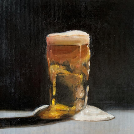 Painting Bière fraîche by Sellier Octavia | Painting Impressionism Oil Still-life