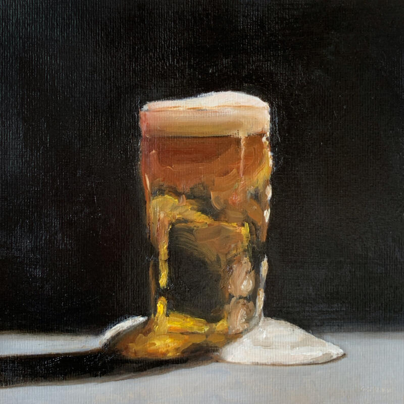 Painting Bière fraîche by Sellier Octavia | Painting Impressionism Still-life Oil