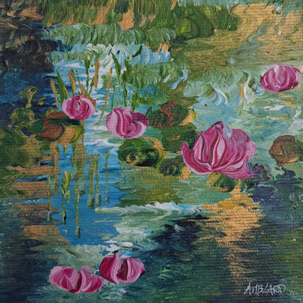 Painting Nenuphars et plantes by Amblard Florence | Painting