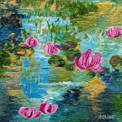Painting Nenuphars et plantes by Amblard Florence | Painting  Acrylic Landscapes, Nature