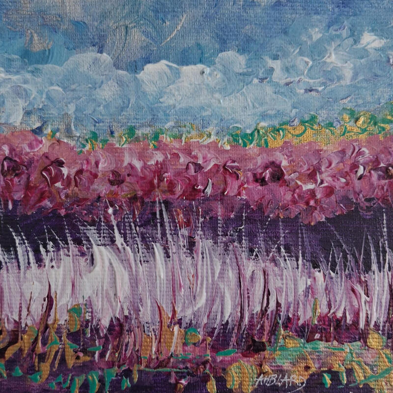 Painting Dune fleurie by Amblard Florence | Painting Landscapes Nature Acrylic