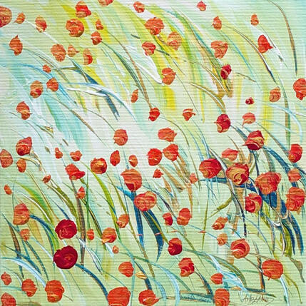 Painting Les coquelicots d'or  by Amblard Florence | Painting