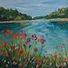 Painting Hautes herbes fleuries by Amblard Florence | Painting Landscapes Nature Acrylic