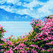 Painting Rhododendron en montagne by Amblard Florence | Painting Landscapes Nature Acrylic