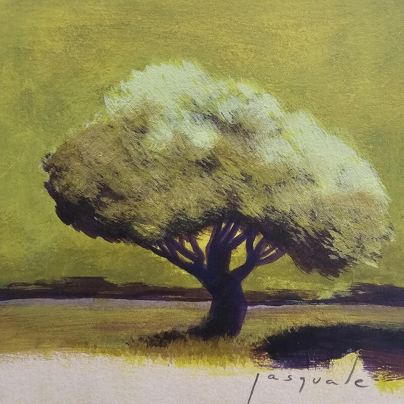 Gemälde Au milieu von Pasquale | Gemälde Figurativ Landschaften Natur Architektur Acryl