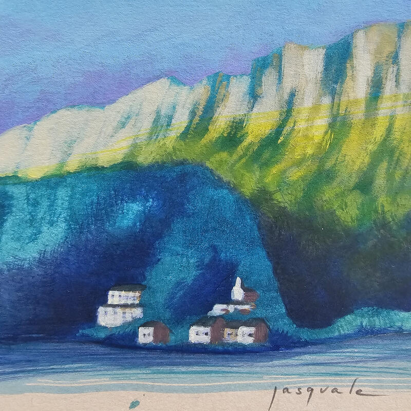 Painting Reflets d'Annecy by Pasquale | Painting Figurative Landscapes Nature Architecture Acrylic