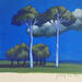 Painting Silence bleu by Pasquale | Painting Figurative Landscapes Nature Architecture Acrylic