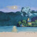 Painting Veille sur le lac by Pasquale | Painting Figurative Landscapes Nature Architecture Acrylic