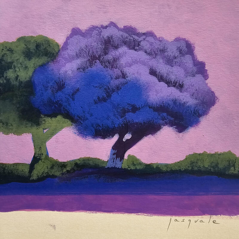 Painting Lueur rose by Pasquale | Painting Figurative Landscapes Nature Architecture Acrylic