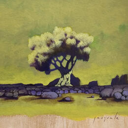 Painting Olivier de lumière by Pasquale | Painting Figurative Acrylic Architecture, Landscapes, Nature, Pop icons