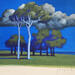 Painting Sous les nuages by Pasquale | Painting Figurative Landscapes Nature Architecture Acrylic
