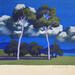 Painting Voyage bleu by Pasquale | Painting Figurative Landscapes Nature Architecture Acrylic