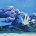 Painting Au dessus des nuages by Pasquale | Painting Figurative Landscapes Nature Architecture Acrylic