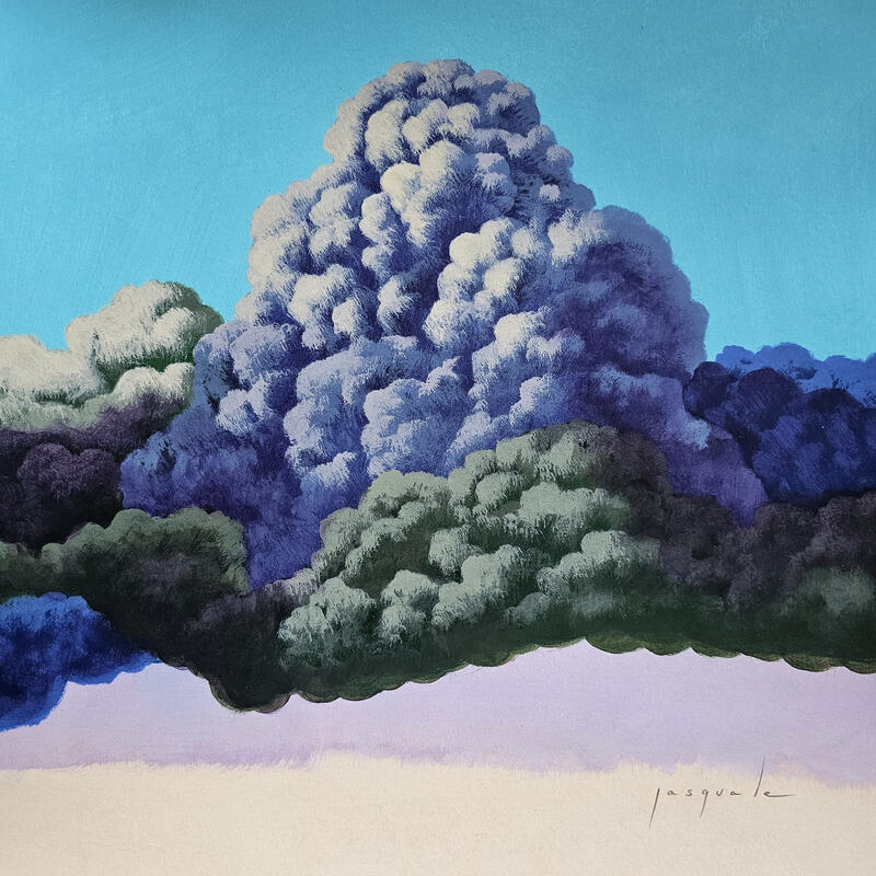 Peinture Ciel mouvant par Pasquale | Tableau Figuratif Paysages Nature Architecture Acrylique