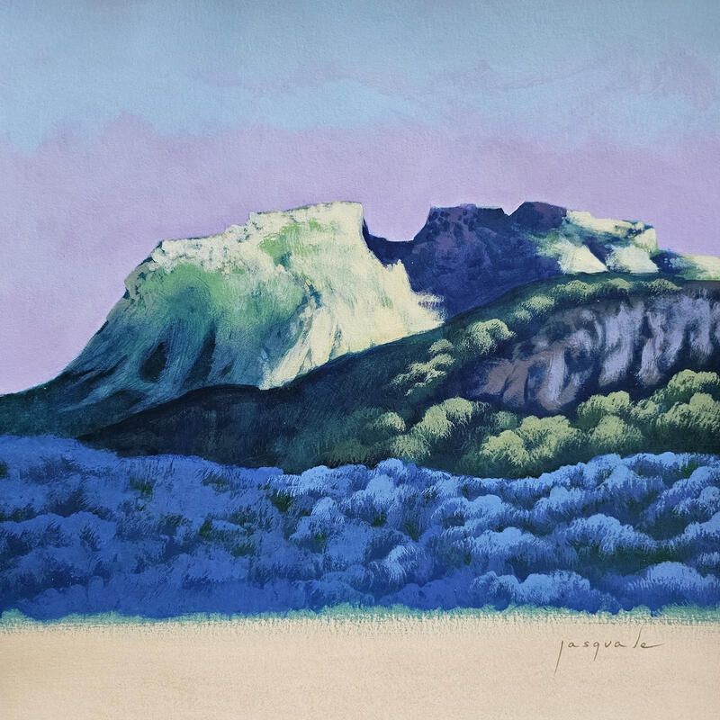 Peinture Cimes d'Annecy par Pasquale | Tableau Figuratif Paysages Nature Architecture Acrylique