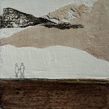 Peinture SUSSURRO par Roma Gaia | Tableau Matiérisme Acrylique, Sable Minimaliste