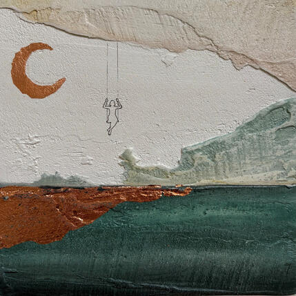Gemälde COU COU von Roma Gaia | Gemälde Materialismus Acryl, Sand Minimalistisch, Pop-Ikonen