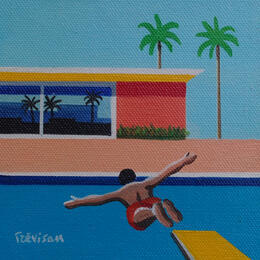 Painting Jump in pool by Trevisan Carlo | Painting