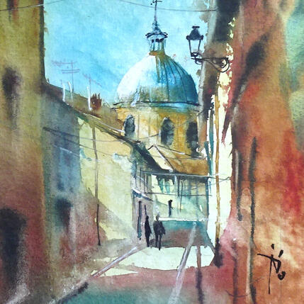 Painting Juste derrière la Grave by Abbatucci Violaine | Painting Figurative Watercolor