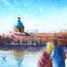 Painting Virée en amoureux by Abbatucci Violaine | Painting Figurative Watercolor