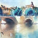 Painting Depuis les prairies by Abbatucci Violaine | Painting Figurative Watercolor