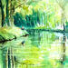 Painting En pleine nature by Abbatucci Violaine | Painting Figurative Watercolor