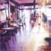 Painting Pause café au Florida by Abbatucci Violaine | Painting Figurative Watercolor