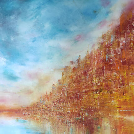 Peinture Aube d'été par Levesque Emmanuelle | Tableau Huile