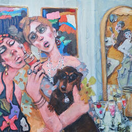 Gemälde Always with my best friends. von Garilli Nicole | Gemälde Figurativ Acryl Alltagsszenen