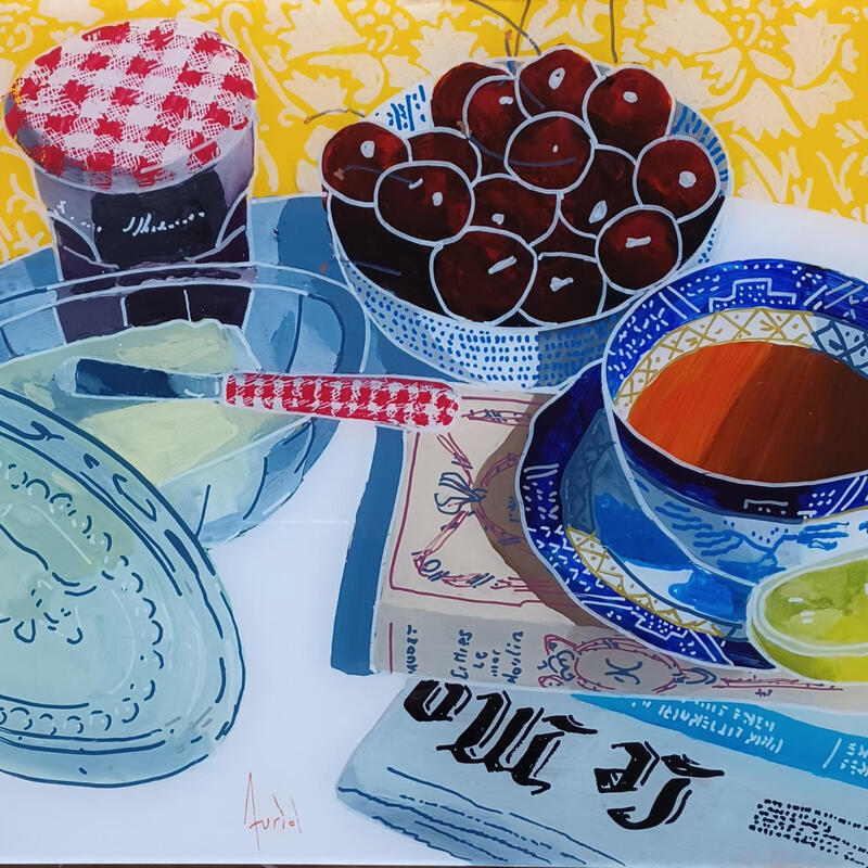Peinture La Normandie inspira Alphonse par Auriol Philippe | Tableau Figuratif Natures mortes Plexiglas Acrylique Posca