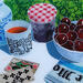 Peinture Les fameuses cerises de Keith  par Auriol Philippe | Tableau Figuratif Natures mortes Plexiglas Acrylique Posca