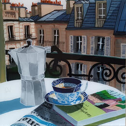 Painting David prenait le thé à l'ombre by Auriol Philippe | Painting