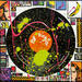 Peinture Pop vinyle (orange) par Costa Sophie | Tableau Pop-art Icones Pop Acrylique Collage Upcycling