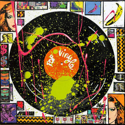 Peinture Pop vinyle (orange) par Costa Sophie | Tableau