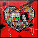 Peinture POP HE(ART) par Costa Sophie | Tableau Pop-art Icones Pop Acrylique Collage Upcycling