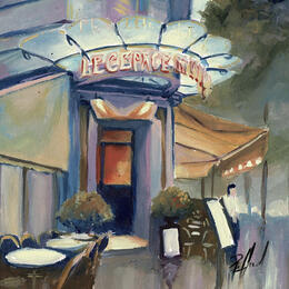Peinture Le Cépage Montmartrois par Piffard Cédric | Tableau Figuratif Huile Architecture, Scènes de vie, Urbain