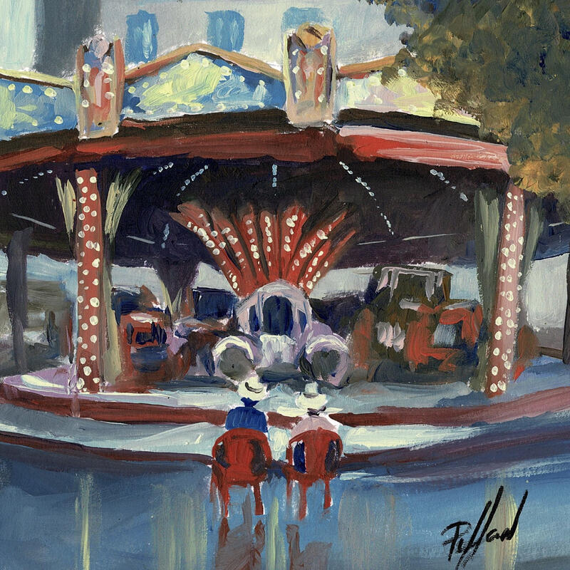 Peinture Grands Enfants par Piffard Cédric | Tableau Figuratif Urbain Scènes de vie Architecture Huile
