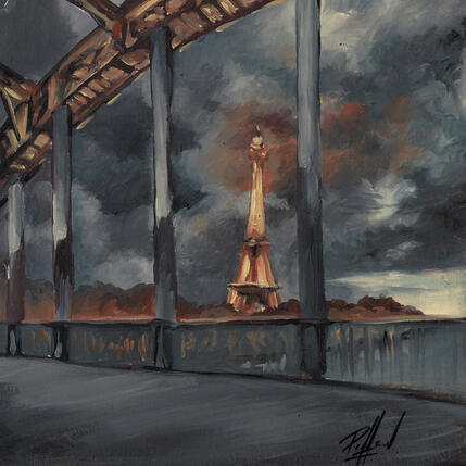Peinture Tempête émotionnelle par Piffard Cédric | Tableau Figuratif Huile Architecture, Scènes de vie, Urbain