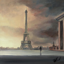 Painting Je marche seul by Piffard Cédric | Painting Figurative Oil Architecture, Life style, Pop icons, Urban