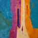Painting Vert by Tomàs | Painting Abstract Urban Life style Oil
