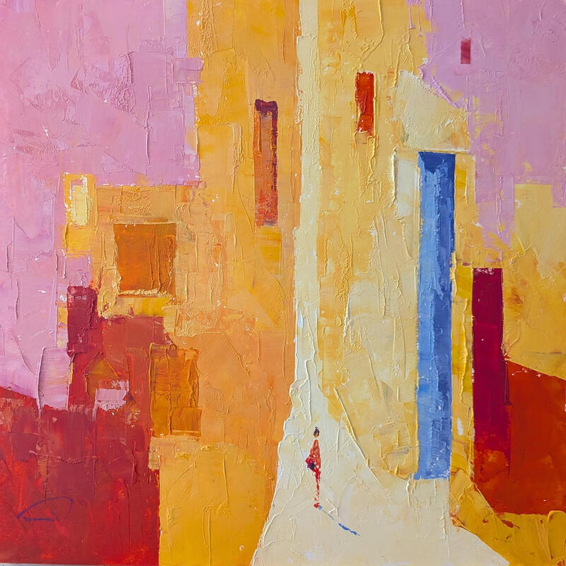 Painting Coloré by Tomàs | Painting Abstract Urban Life style Oil