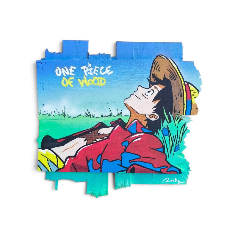 Painting One piece of wood by Rocky Chaplin | Painting Pop-art Pop icons Child Acrylic