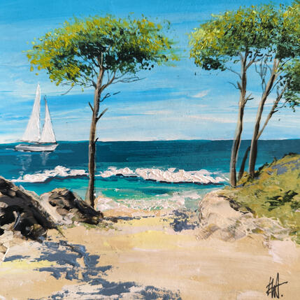 Painting La plage dans la tête. by Rey Ewa | Painting