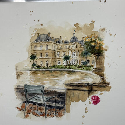 Gemälde Un après midi au jardin du Luxembourg  von Flament Audrey | Gemälde