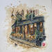 Gemälde Le Procope, doyen des cafés parisiens von Flament Audrey | Gemälde Realismus Urban Alltagsszenen Stillleben Aquarell Tinte