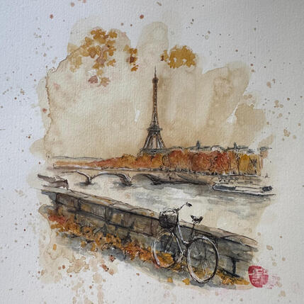 Painting Un automne parisien by Flament Audrey | Painting