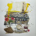 Painting Un matin à Paris by Flament Audrey | Painting Realism Urban Life style Still-life Watercolor Ink